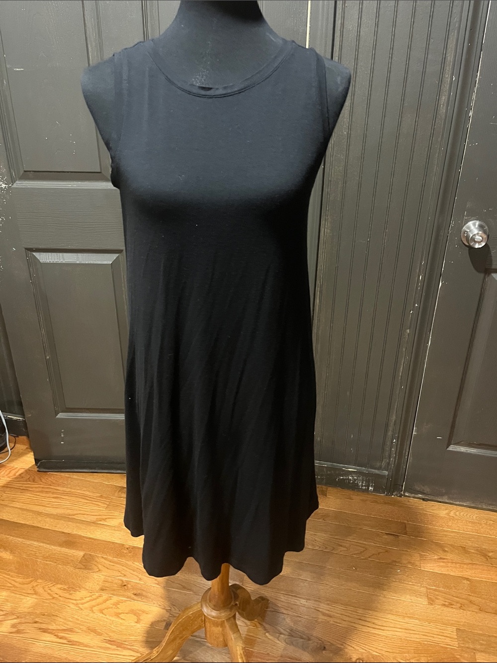 LOFT Black Sleeveless Asymmetrical Dress